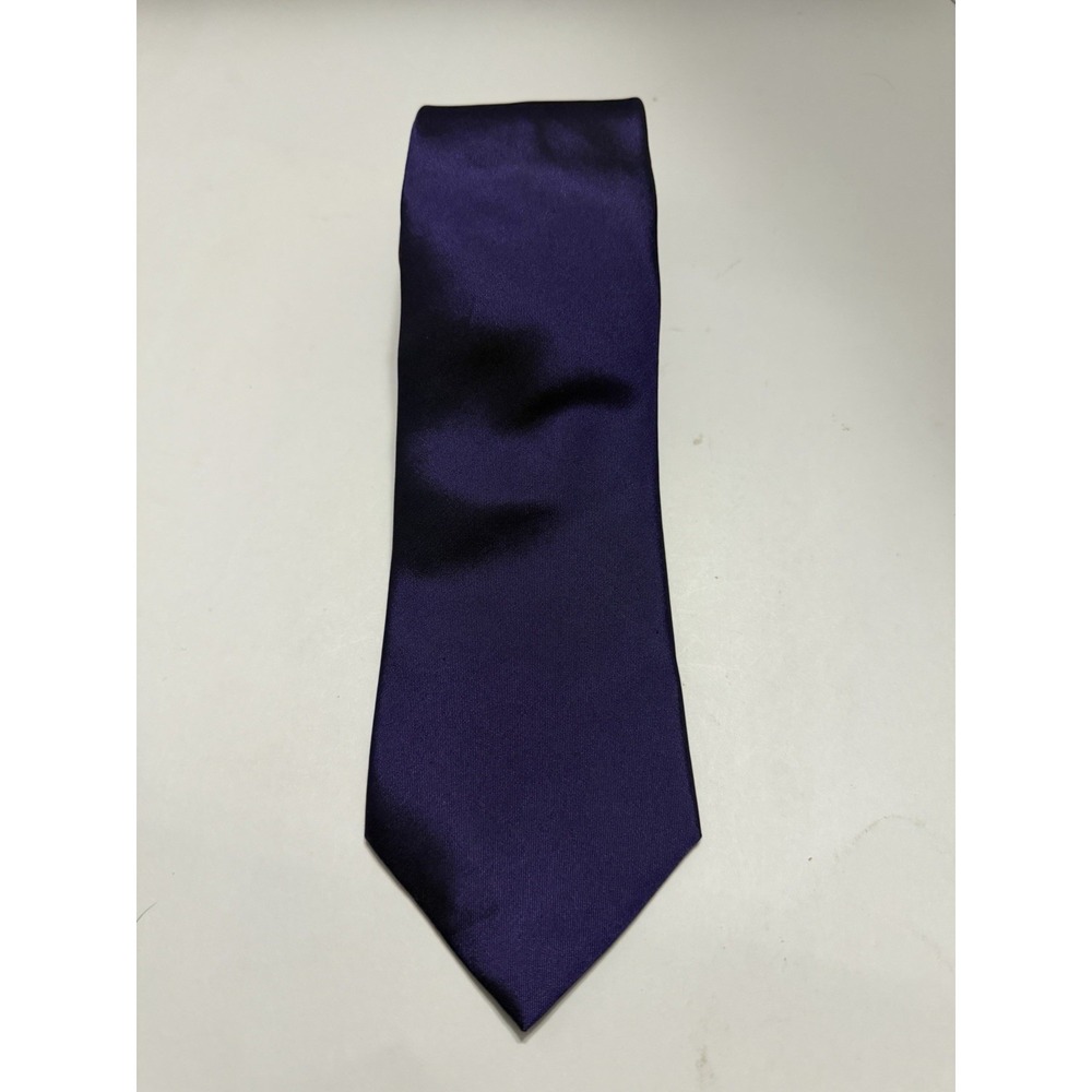 Merona Mens Solid Purple Satin Necktie Classic Formal Dress Tie